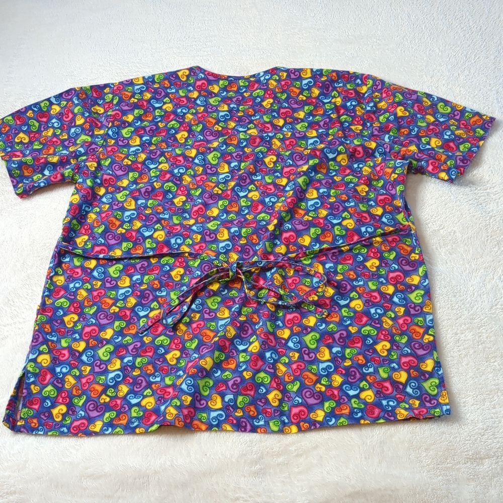 Crazy Scrubs V Neck Pockets Tieback Cotton GUC Size M - Picture 5 of 7